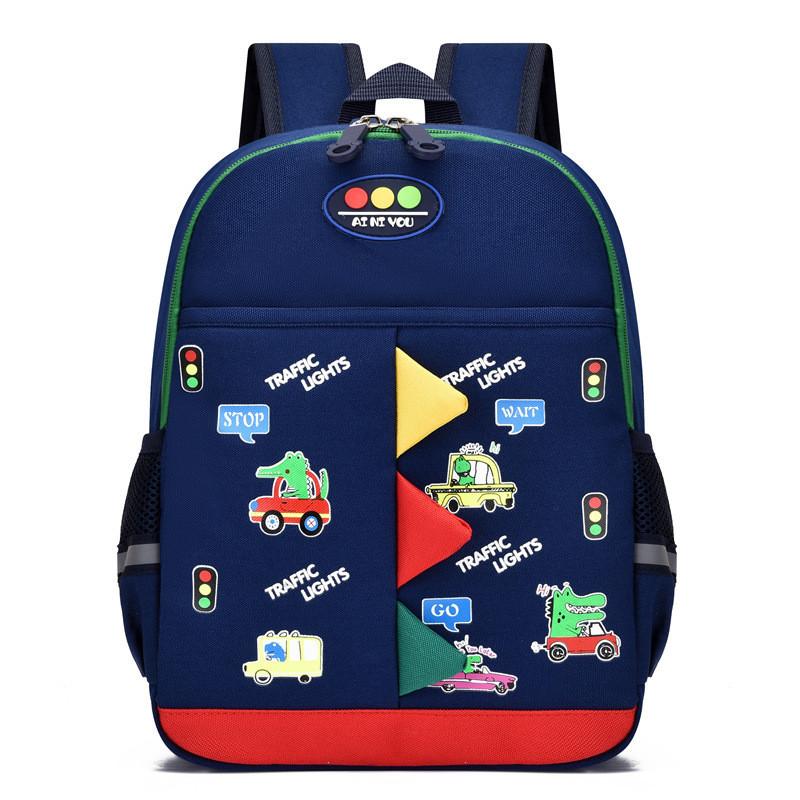 

Colorful Nylon Animal Print Preschool Backpack For Boys And Girls Ages 2-5 темно-синього кольору