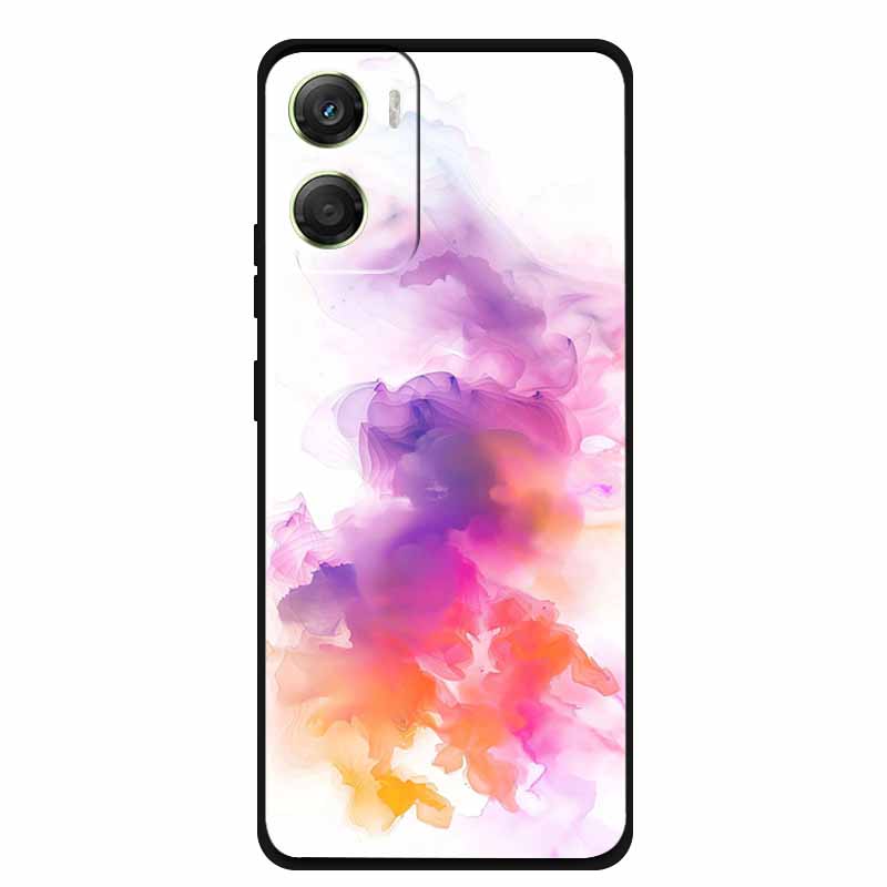 Flowers Case For Motorola Moto G06 G 06 4G Soft Silicone Phone Cover Funda Black TPU Protective Bumper Back Fashion Coque Shell