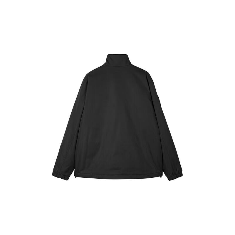 Skechers Colorful Casual Series Letter Zipper Stand Collar Sports Jacket Men jackets Carbon-Black L423M123-0018