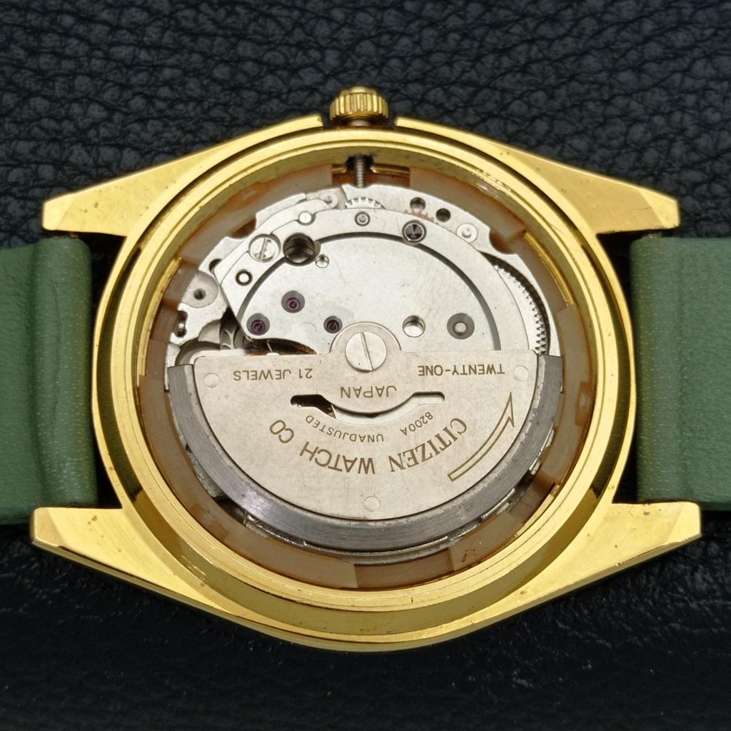 AUTOMATIC VINTAGE REFURBISHED CITIZEN 8200 JAPAN MENS GREEN DIAL WATCH A436281-2 R128-a436281
