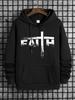 Unisex New Style "Faith" Letter Print Casual Sweatshirt, Fashionable Drawstring Hoodie, Autumn/Winter Top, Comfortable and Versatile Long-Sleeve Hood