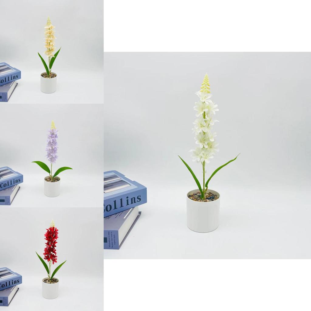 Hyacinth Plant Simulation Pot With Plastic And Silk Material For Home Wedding And Photography Uses