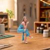 Detailed Seated Woman Figurine | Finely Painted Facial Features, with Coffee Cup, for