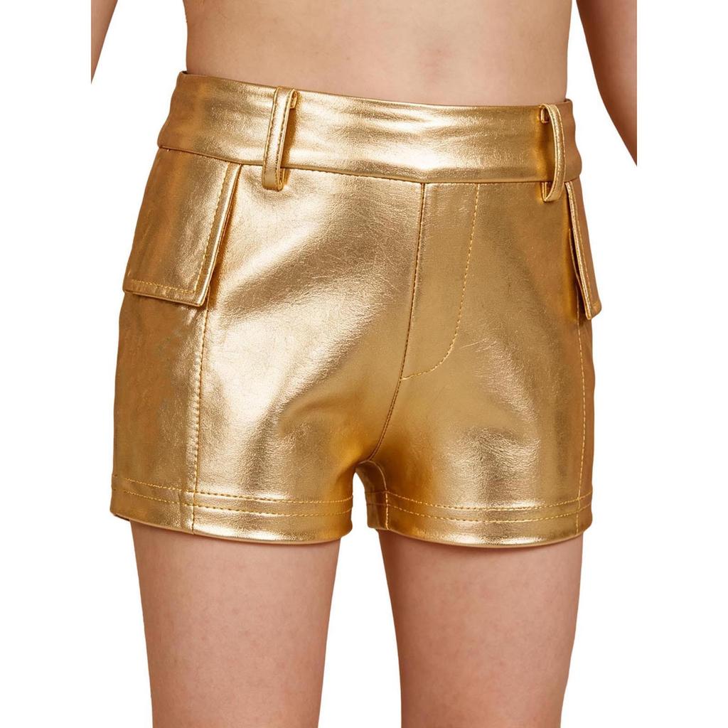 Girls Metallic Shiny Hot Pants