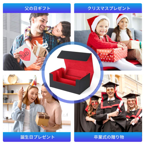 High-quality Magnetic Deck Case for Trading Cards (1600 Cards, Black and Red) with PU Leather Lining. Large Capacity, Holds 66 Magnetic Cards. This Ve