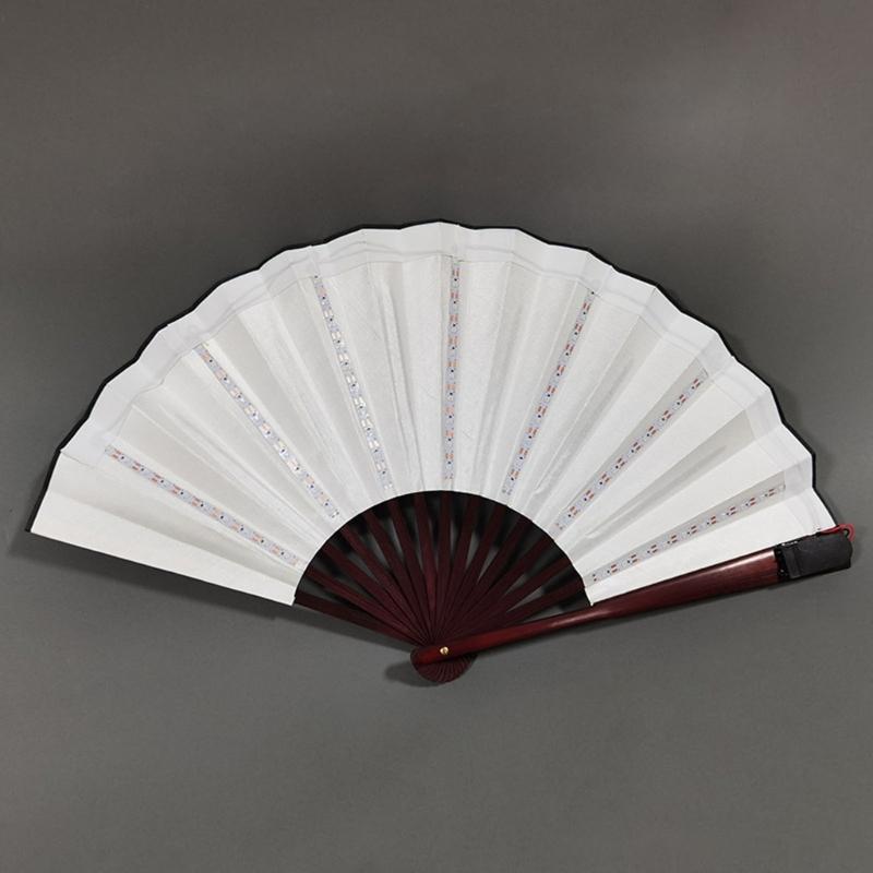 LED Performances Hand Fan Folding Hand Fan Chinese Handheld Glowing Fan with LED Light Dancing Props for Men Women