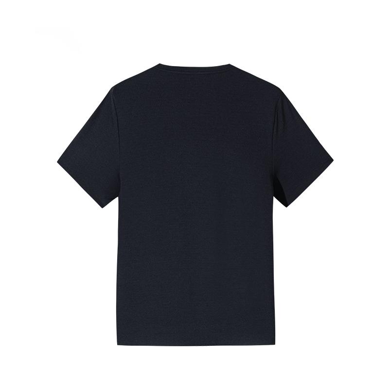 Anta Comfortable Simple Letter Versatile Casual Breathable Sports Short Sleeve T-Shirt Men Tops Basic-Black 152537112-3