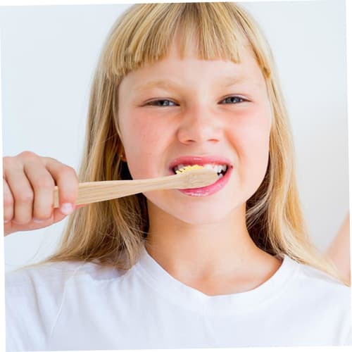 Frcolor 10-Piece Portable Bamboo Toothbrush Set with Soft Bristles for Kids, Eco-Friendly Design for Home and Guest Room Use