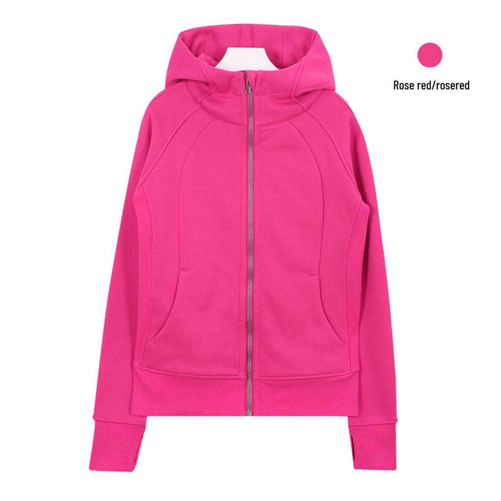 Sweat à capuche zippé intégral Lulu Original pour femme - Coupe ajustée - Veste de sport décontractée pour le yoga
