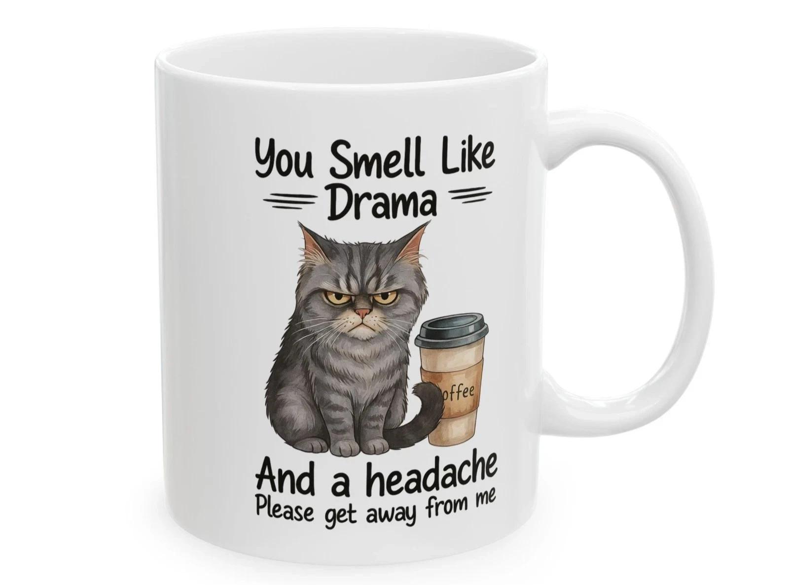 Mug Drama Funny Cat Coffee Ceramic Gift Drama Cup Stoneware Mug Gift Travel XXXL