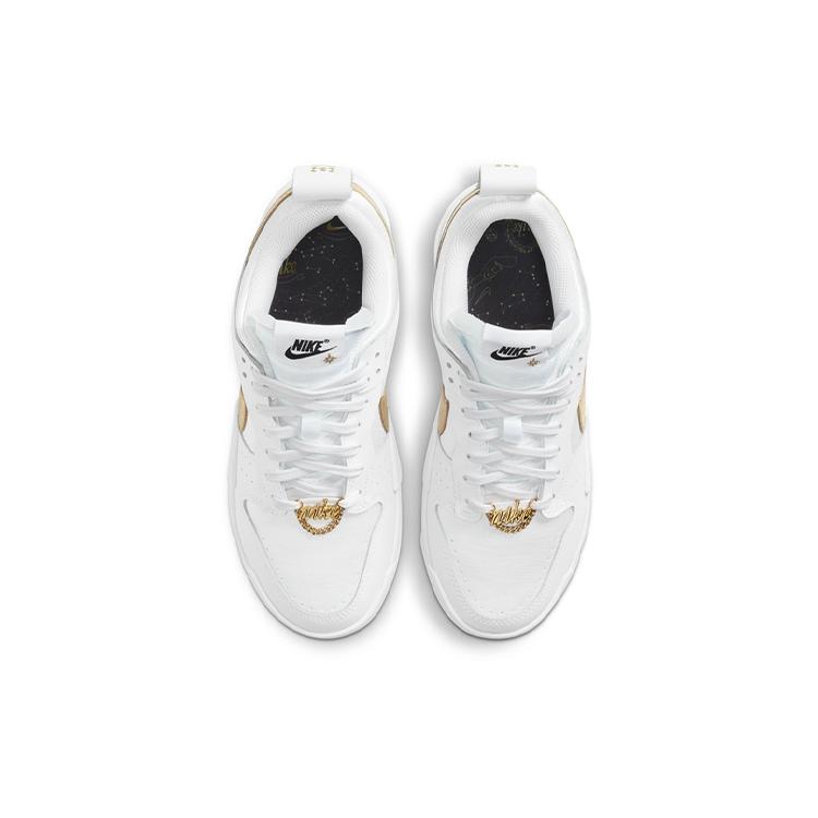 New Nike Dunk Low Disrupt White Metallic Gold Women's DD9676-100