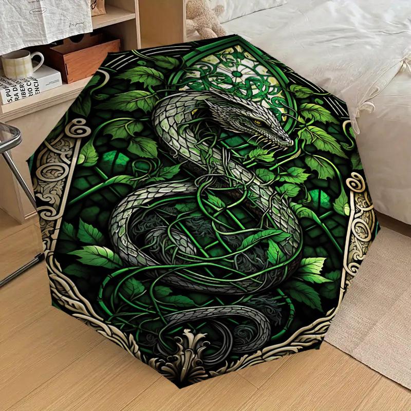 1PC Warner Serpent Vines Umbrella-8-Rib Reinforced, Automatic Open, Lightweight & Durable-A37