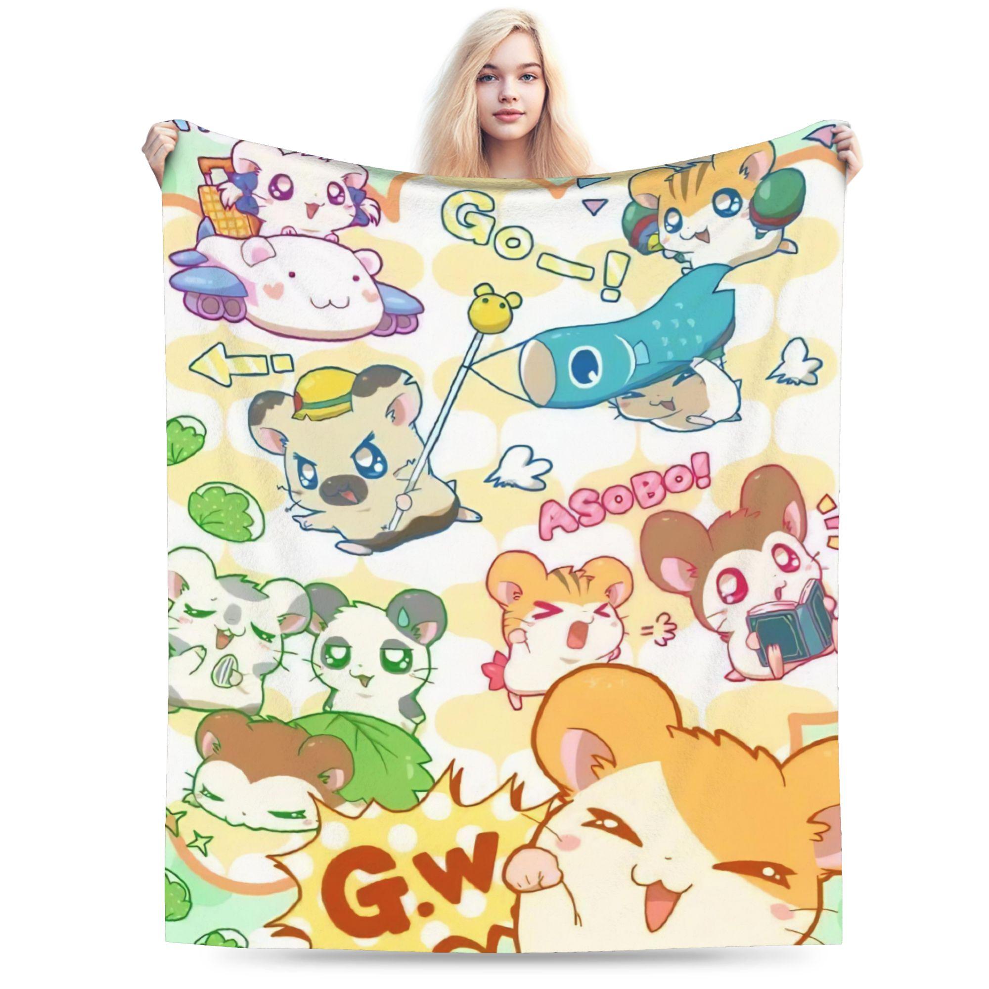 

Cute Hamtaro Plush Blanket Kids Flannel Throw Blanket For Bedroom Super Warm Custom Quality Bedspread Gift 75cmx90cm