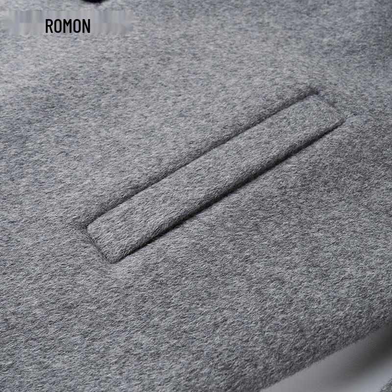 Romon Men's 100% Wool Mid-Length Suit Collar Coat