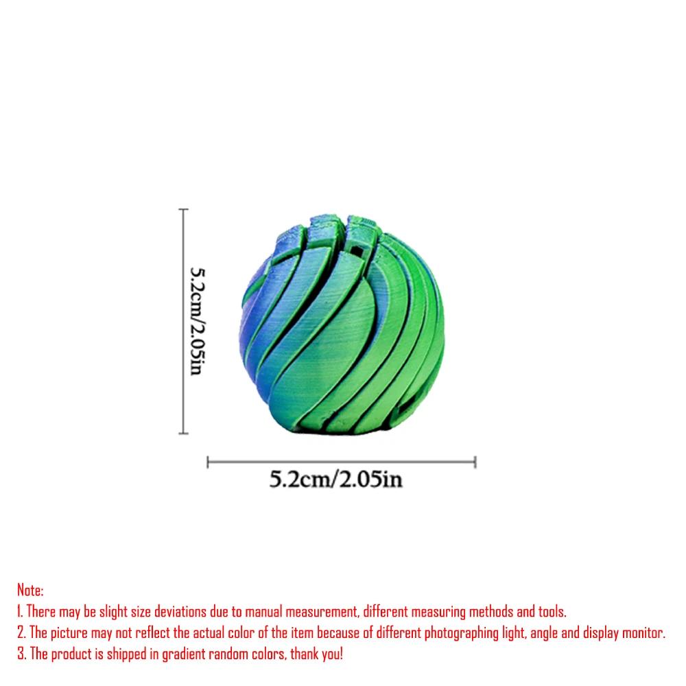 Слайм-шар Игрушка-антистресс 3D-печать Скручивающаяся сфера Вращающаяся Сферический дизайн с жидким потоком Снятие тревожности Портативная Прочная Сенсорная игрушка