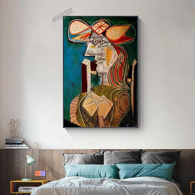 Künstler Pablo Picasso Klassische Kunst Leinwandgemälde Drucke Poster Kubistischer Stil Abstraktes Charakter Wandkunst Gemälde für Heimdekoration
