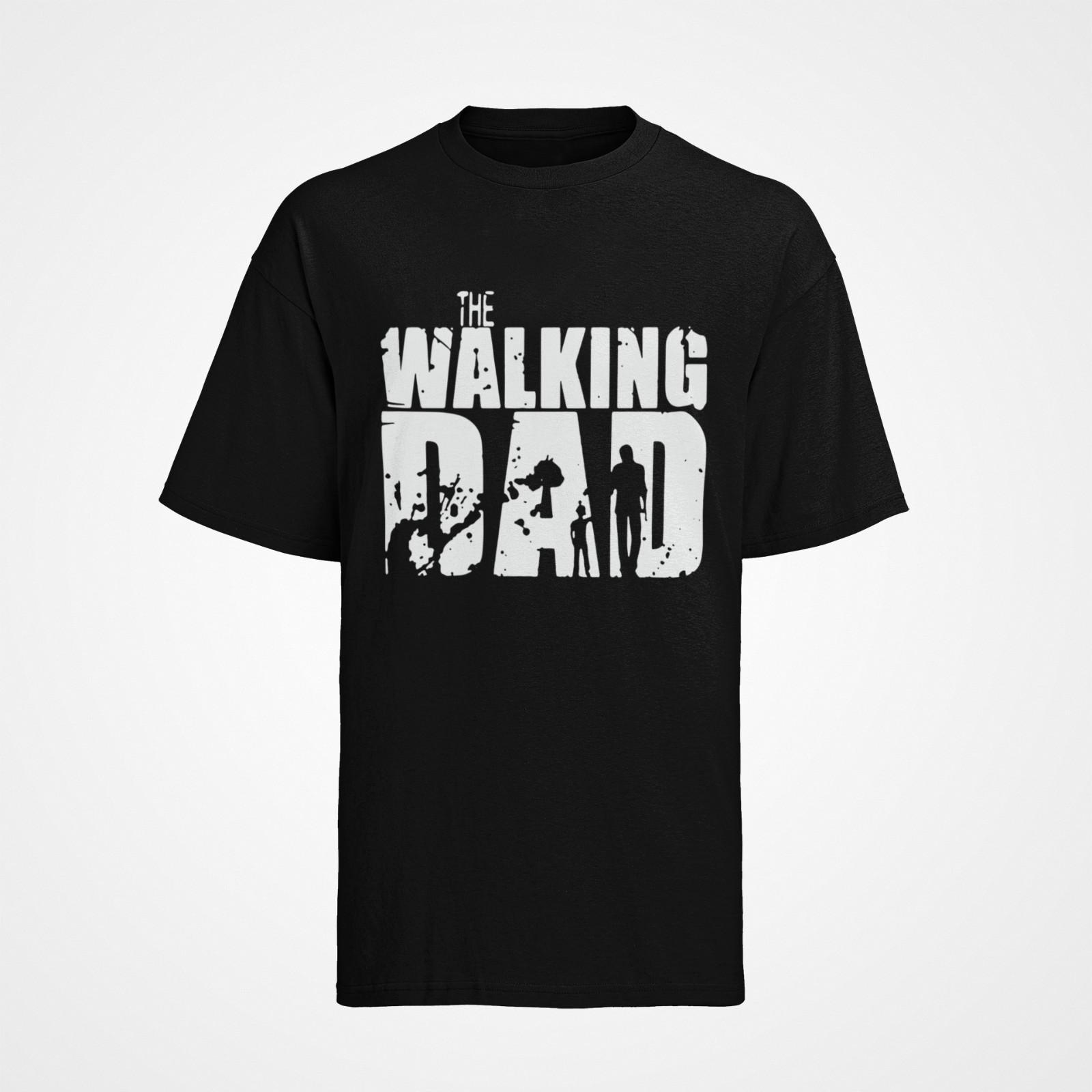 Забавная надпись для папы День отца The Walking Dad Мужская органическая футболка хлопок L