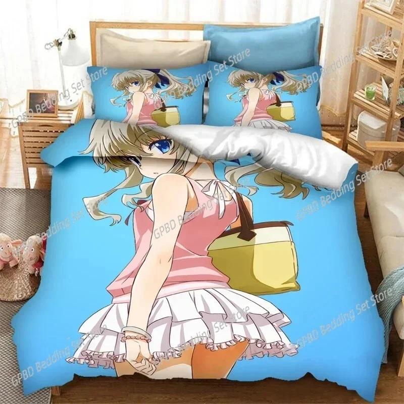 3D Print Quilt Cover Anime Charlotte Bedding Set Single Twin Double Queen King Cal King Size Bed Linen Set