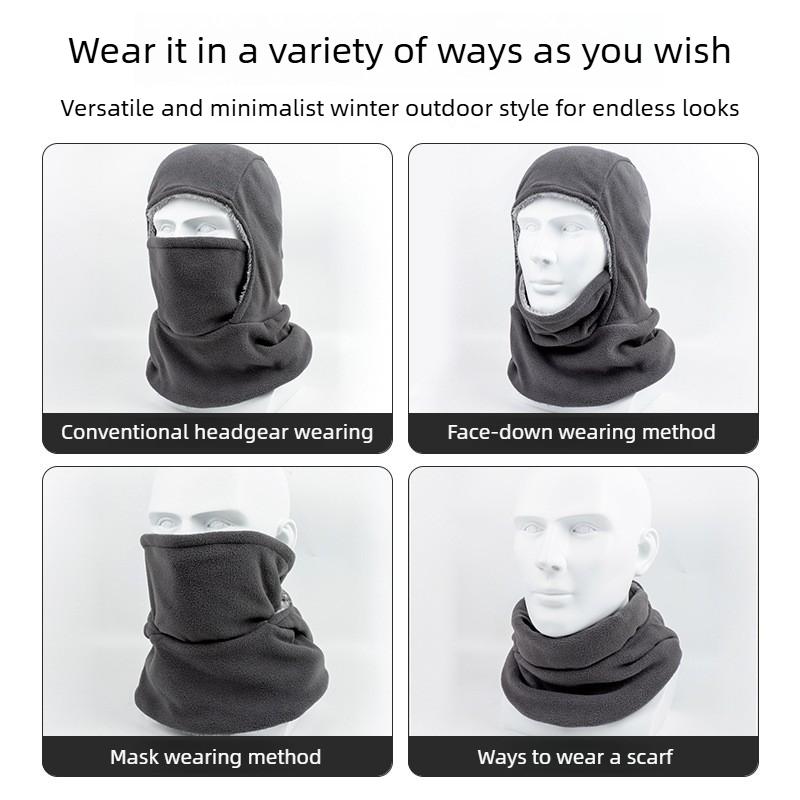1PCS 360° Full Face Masks Winter Thermal Fleece Balaclava Unisex Adjustable Windproof Ski Cycling Mask Neck Protector Headgear