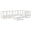 VidaXL Salon de Jardin 6 pcs, Canapés avec Repose-pied, Ensemble de Meubles avec Table Basse Patio Terrasse, Rustique, Blanc 3186446