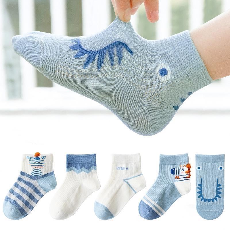 Children's Baby Socks Cotton Cute Print Fashion Boys Girls Comfortable Thin Breathable Cartoon Mesh Socks Summer