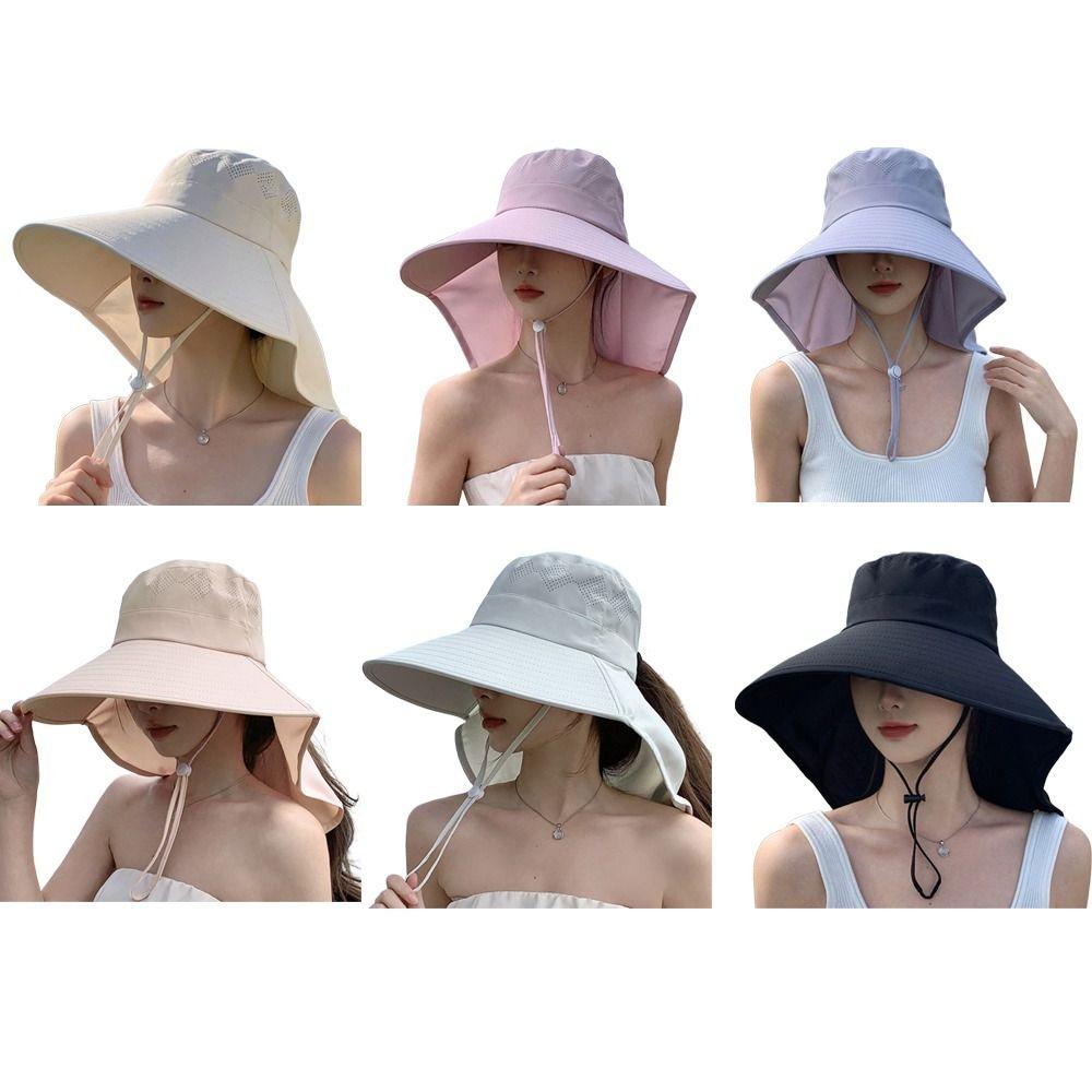 Wide Brim Shawl Fisherman Hat Anti UV Bucket Hat Fashion Panama Cap  Outdoor Sports