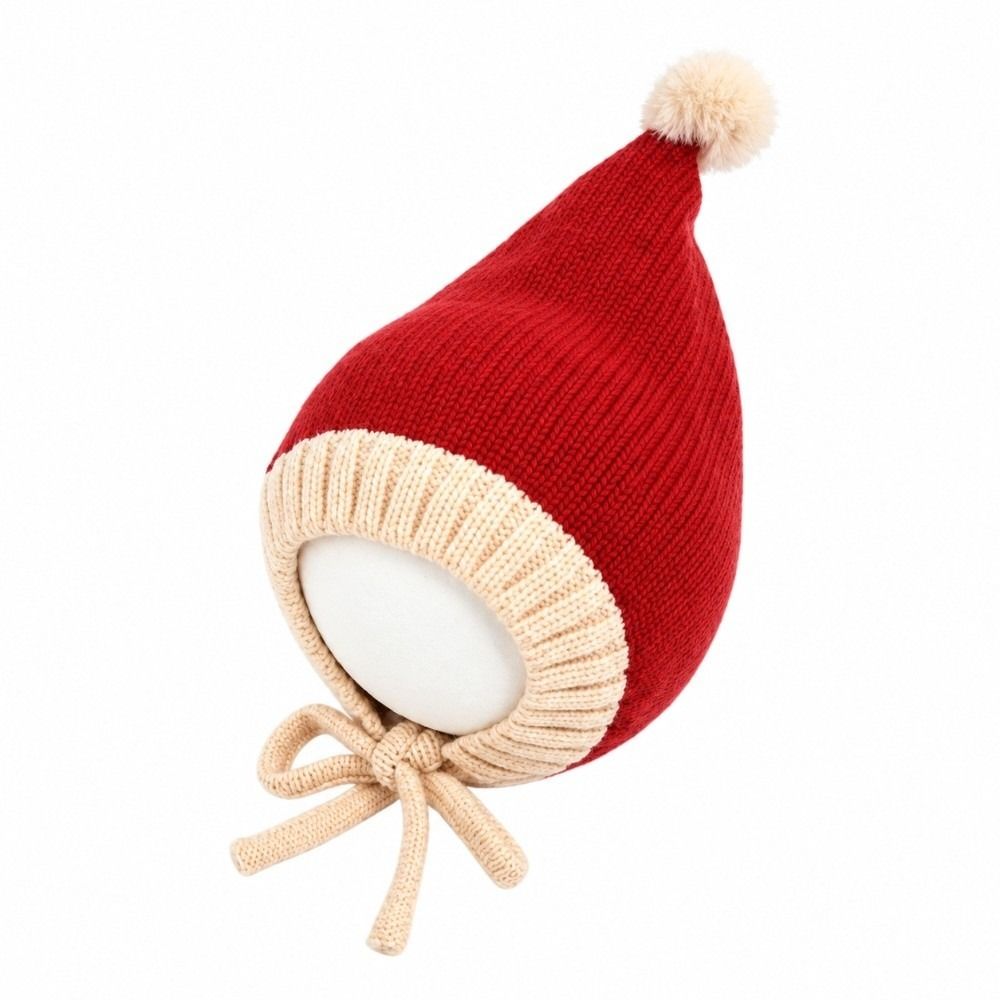 Cute Pompom Knitted Hat Thickened Toddler Beanie Fashion Ear Flap Hat Outdoor Play