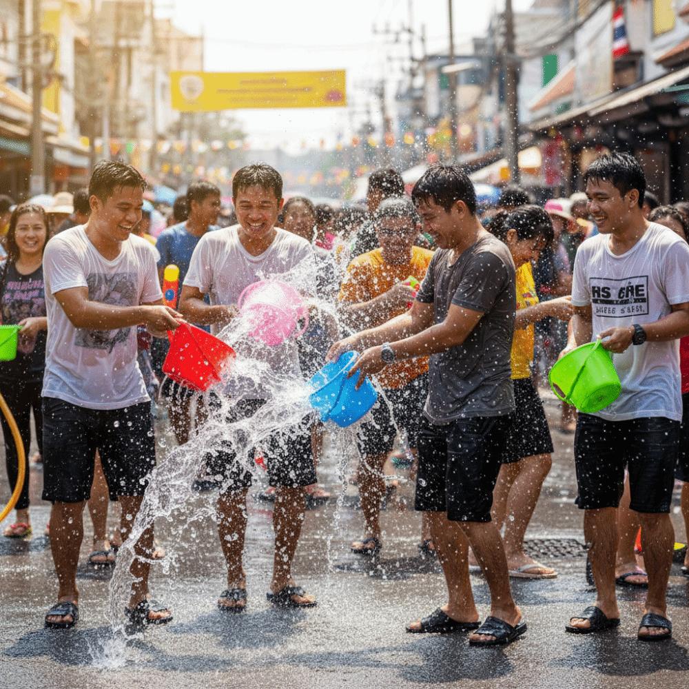 6 Pcs Water-Splashing Festival Toy Beach Sand Buckets with Handle Sand Pails  Outdoor Summer