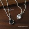 Shinjuku Gin No Kura Large 9mm Cubic Zirconia Pendant Top (Chain Not Included) Men's Silver 925 Crown-Shaped Single Stone Simple