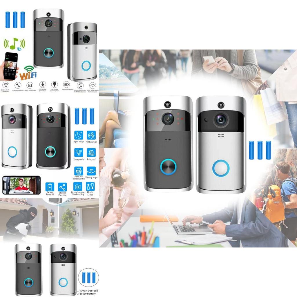 Wireless Visual Smart Doorbell With Voice Intercom And Remote Wifi Functionality For Home Security