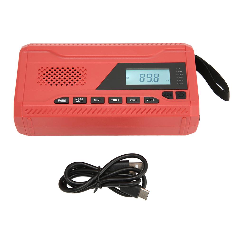 Emergency Radio HD LCD Hand Crank Portable AM FM WB NOAA Radio with SOS Alarm Flashlight 4500mAh