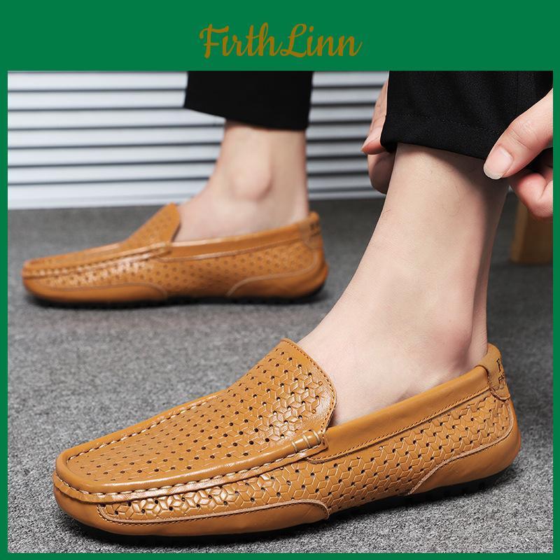 Shoes In Hollow Spring Loafer And Summer Men Breathable British Driving Shoes