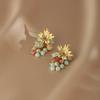 French Oil Painting Retro Grape String Flower Stud Earrings Women's Personality Earrings Niche Temperament Elegant Versatile Ear Jewelry