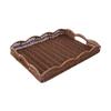 Imitation Rattan Food Serving Tray Rectangular Woven Decorative Platter  Remote Control