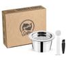 i Cafilas [YK01] Reusable Coffee Capsule Refillable Filter 304 Stainless Steel Cream Maker for Lavazza Blue Espresso Point Tchibo Cafissimo K Fee