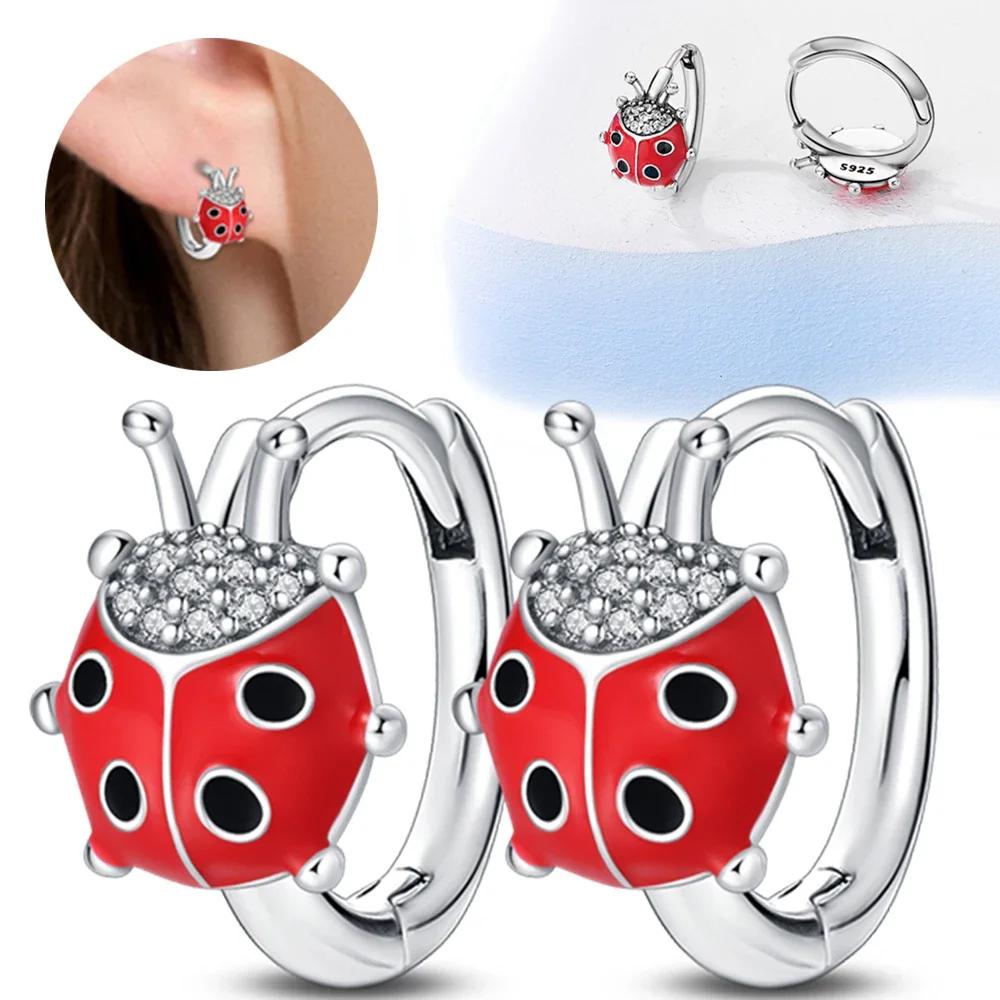 All New Silver S925 Honey Bees, Cats, Dogs Zircon Earrings and Eardrop Simple Fine Jewelry Women Girls Party Gift