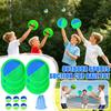 Outdoor Sticky Ball Game Set with Four Catching Discs and Four Velcro Balls Suitable for Children and Family Interactive Play