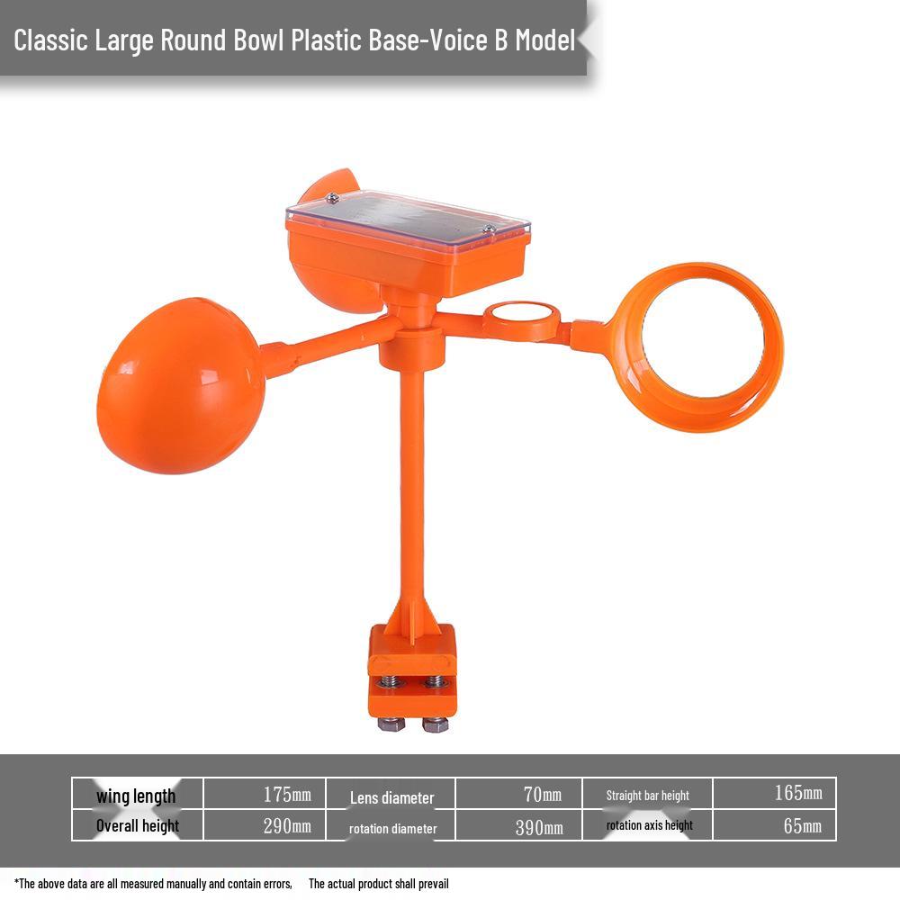 Solar-Powered Reflective Bird Repeller for Orchards, Fish Ponds, and Farmland