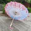 1PC Umbrella 70/82CM Oil Paper for Women Girl Performance Photo Props Antique Umbrella Parasol Satin Cloth Tassel