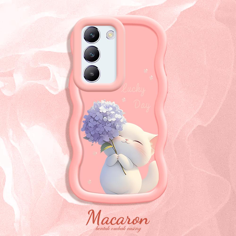 

Окрашенный узор Big Wave Edge Мягкий силиконовый материал Macaron чехол для телефона противоударный защитный резиновый чехол для OnePlus Vivo Motorola Moto OnePlus Nord N20 5G розовый