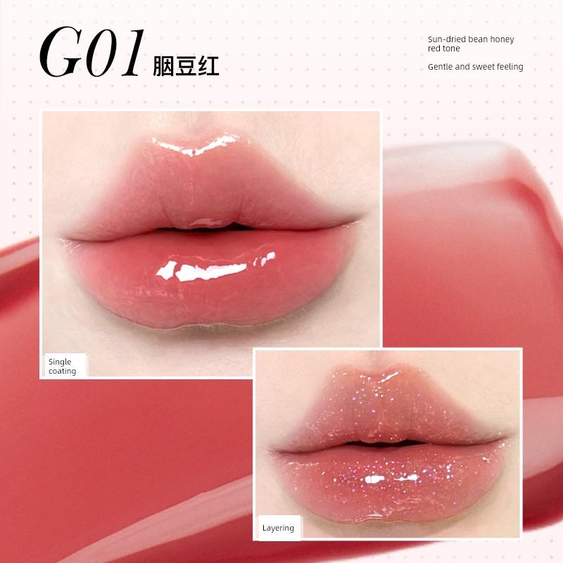 Unny Lip Gloss Lip Essence Lip Balm Moisturizing and Nourishing Glossy Lipstick That Doesn'T Fade Easily Mirror-Like Soft Tube Lip Gloss Lip Glaze