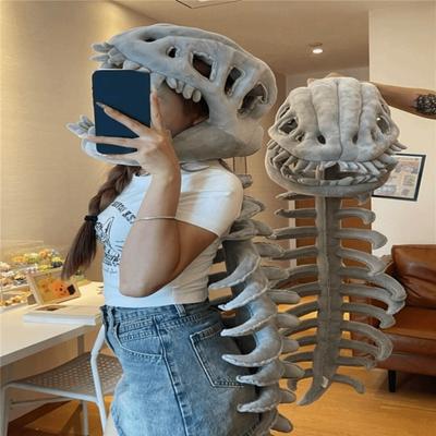 Vtipná maska kostry dinosaura Design exoskeletu Kostra dinosaura Cos Props Halloweenská párty