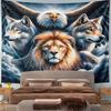 "Majestic Animals in Clouds Design" Pattern Wall Hanging Tapestry Decorative Tapestry Home Decor for Bedroom and Living Room