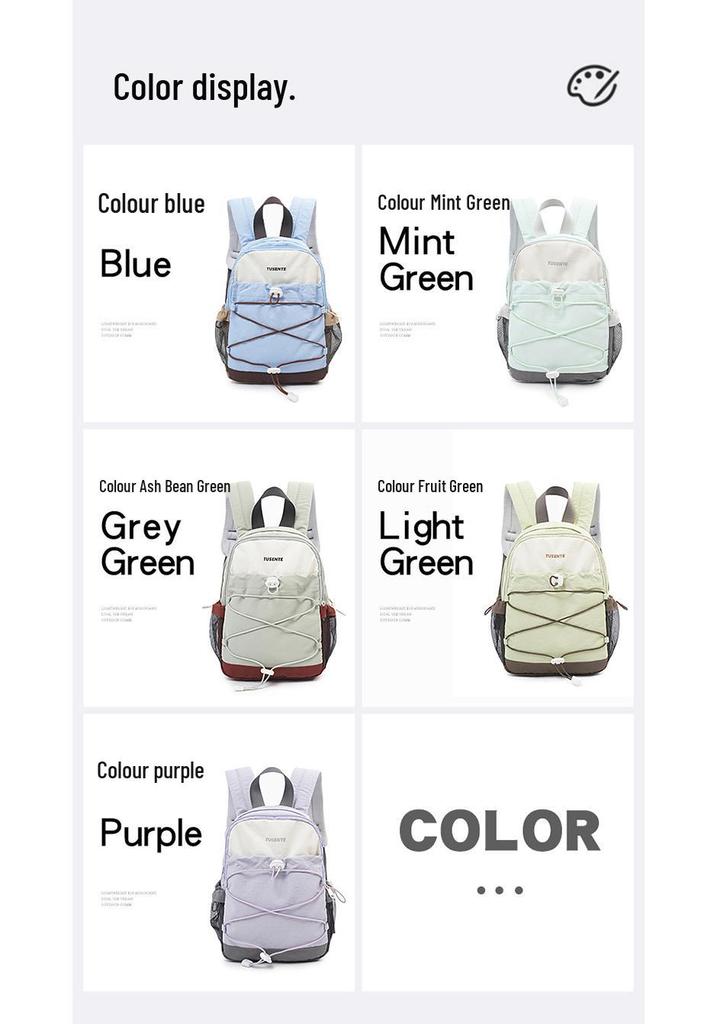 Women's Lightweight Cross-Border Contrast Color Backpack - Versatile Outdoor Sports and Travel Double Shoulder Bag