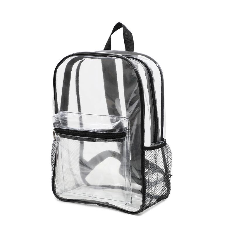 Transparent PVC Backpack for School or Concerts - Large Capacity Bookbag