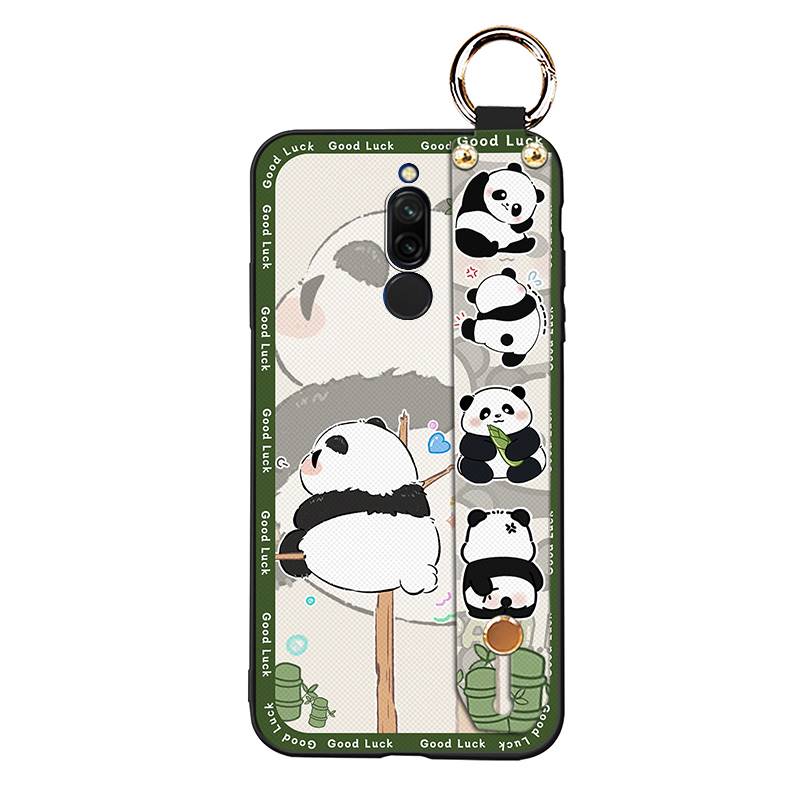 Cute Kickstand Phone Case For Xiaomi Redmi 8 Protective Silicone Cartoon Fashion Design Back Cover Lanyard Anti-knock