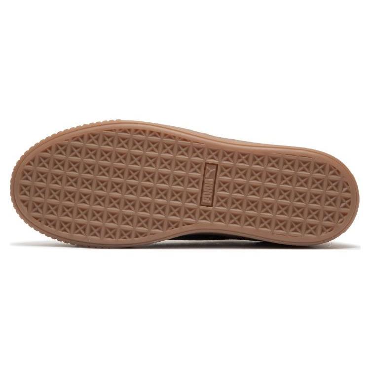 New PUMA Basket Platform Canvas 'Beige Black' Women's 399251-01