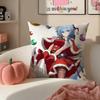 Game Genshin Ganyu Cushion Cover Pillowcase Short Plush Invisible zipper Room Sofa Cushion Cover