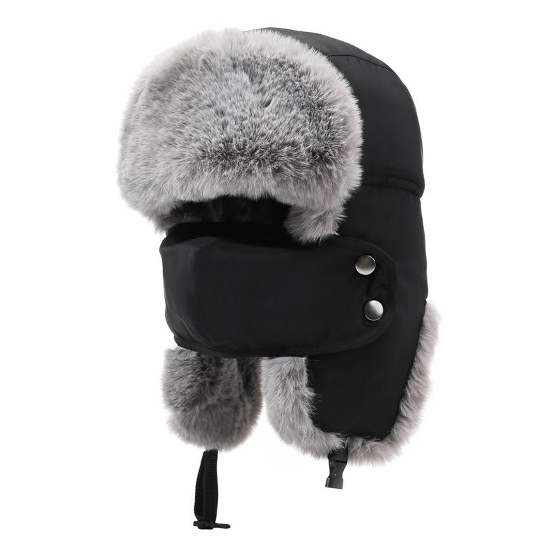 Men Winter Mask Bomber Hat Velvet Thick Cycling Outdoor Warm Ski Hat Ear Protection Cotton Hat