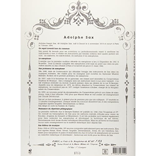 Sangel?e: Concerto No. 78 / Concert Solo No. 3 / Concert Solo No. 5 / 91 (Saxophone, Piano) Lemoine Publishing